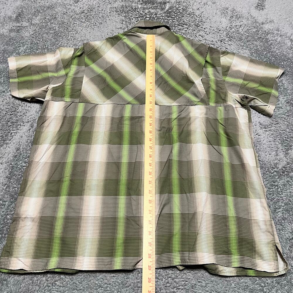 Columbia Shirt Mens XL Button Up Green Plaid Short Sleeve Performance - Picture 6 of 8